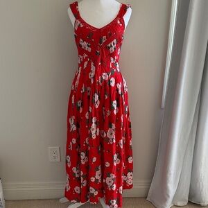 Free People Floral Red Dress